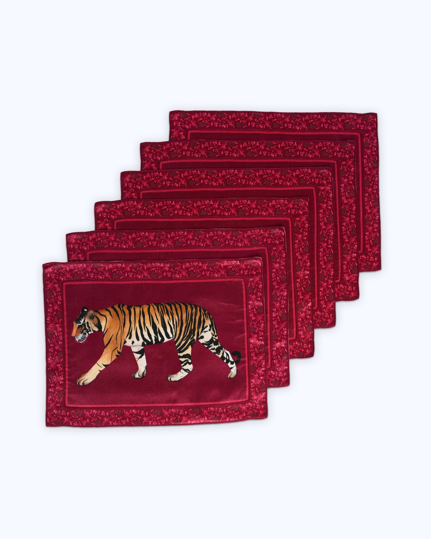 Table mats with intricate hand embroidered borders (set of 6)