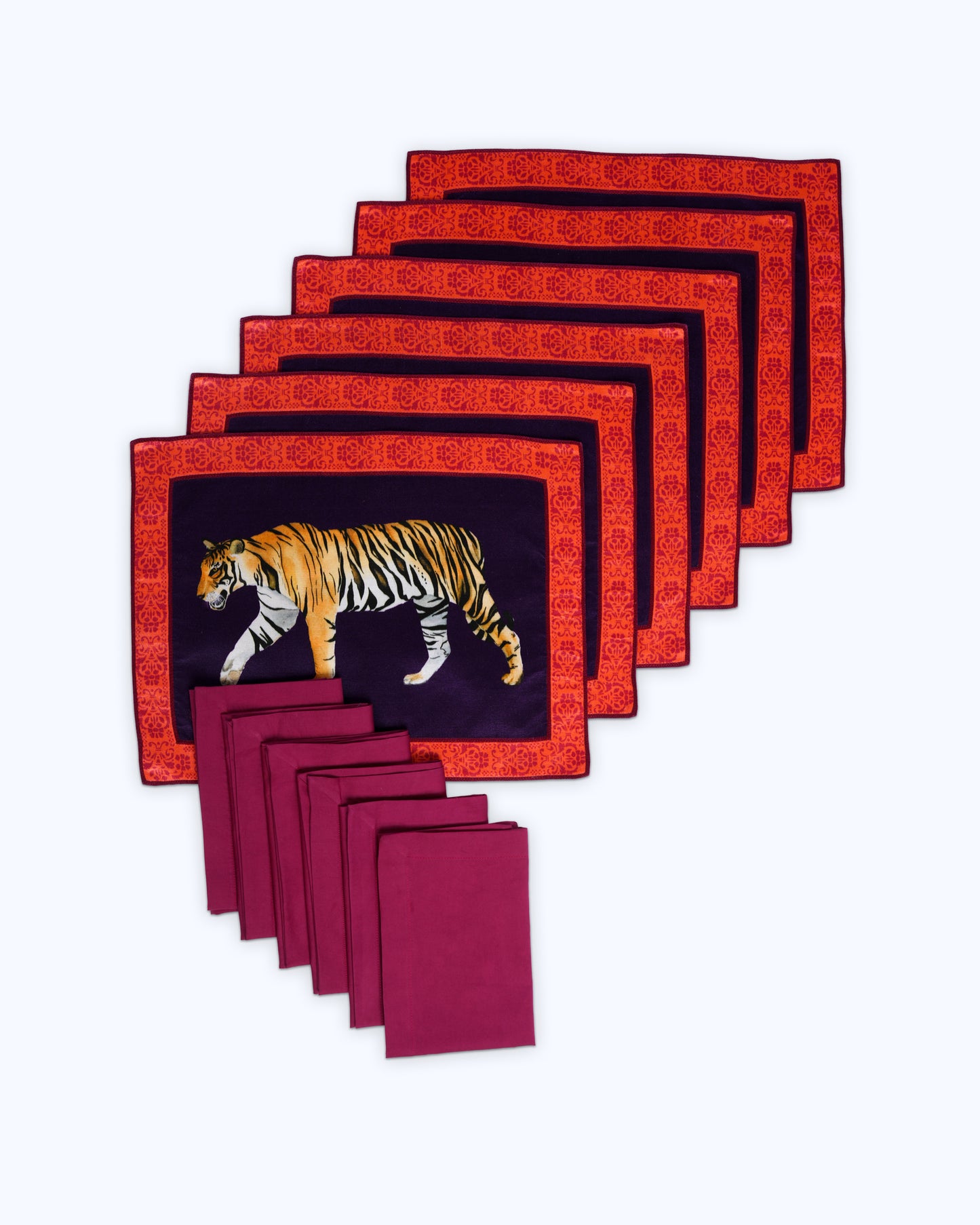Table mats with intricate hand embroidered borders (set of 6)