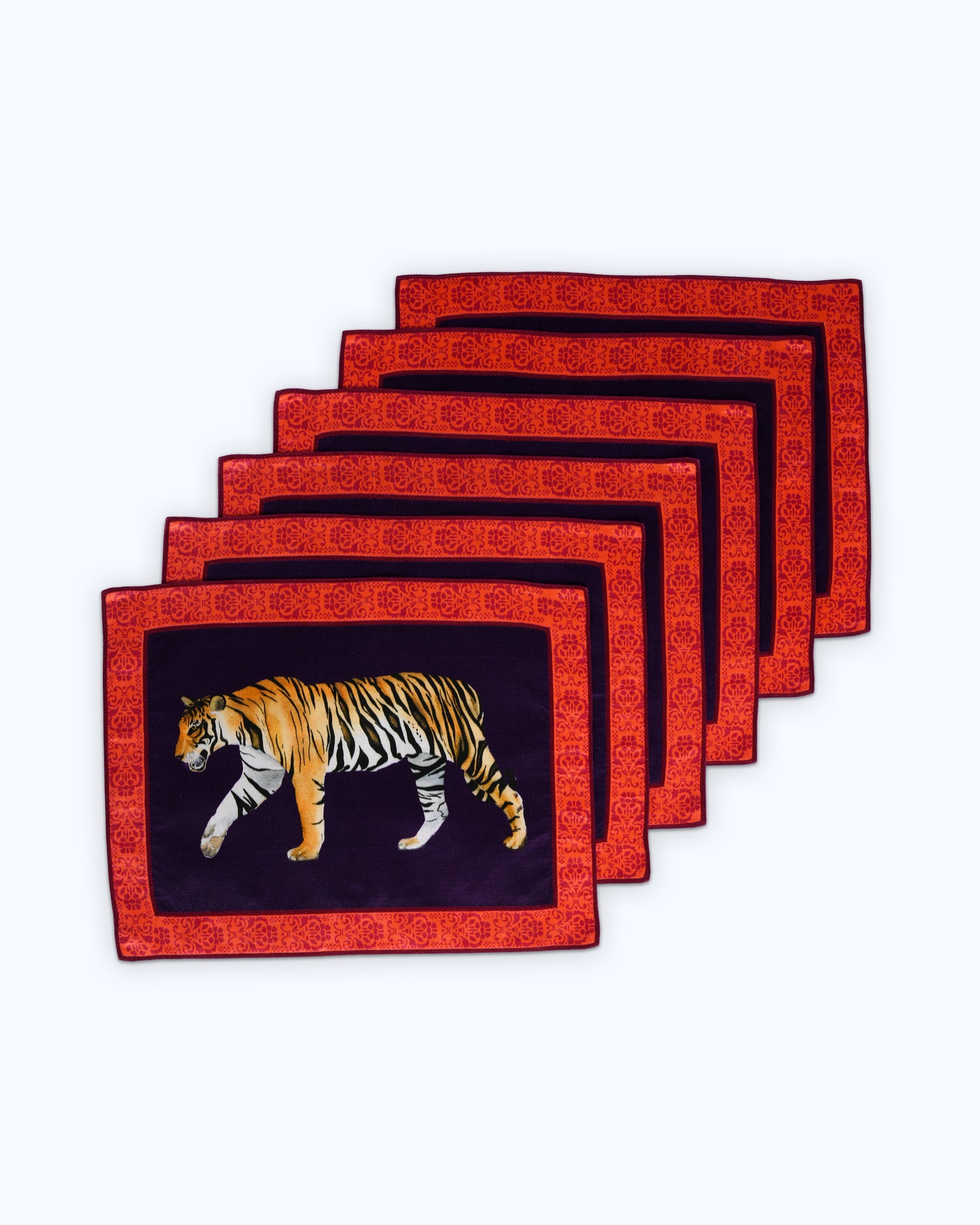 Table mats with intricate hand embroidered borders (set of 6)