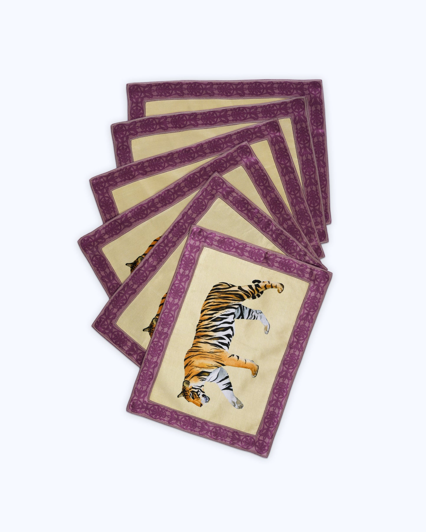 Table mats with intricate hand embroidered borders (set of 6)