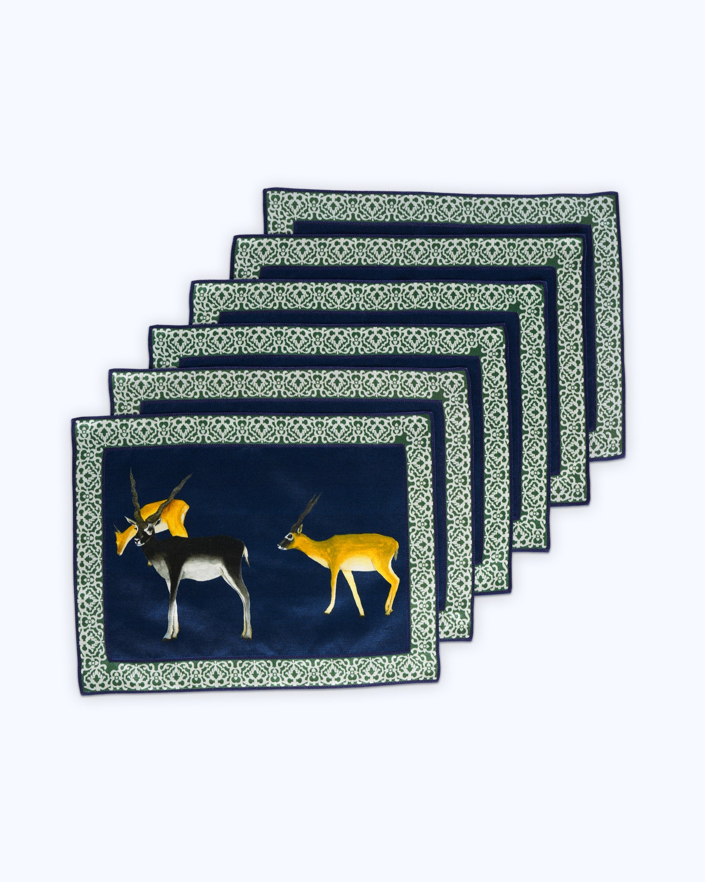Table mats with intricate hand embroidered borders (set of 6)