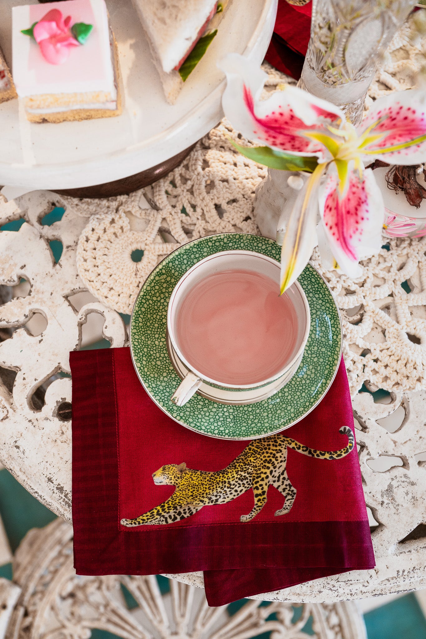 Striped Leopard cocktail napkins (set of 6)