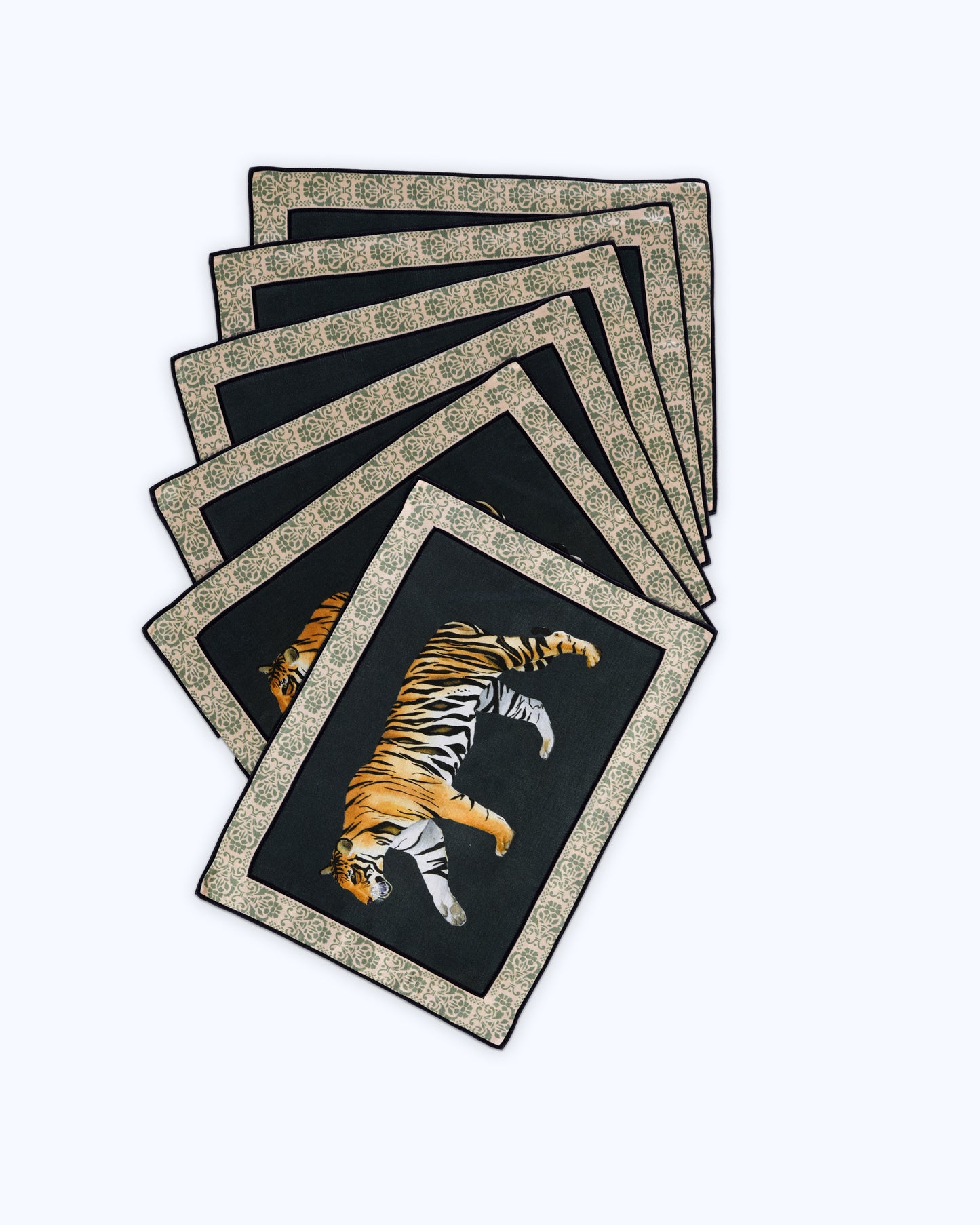 Table mats with intricate hand embroidered borders (set of 6)