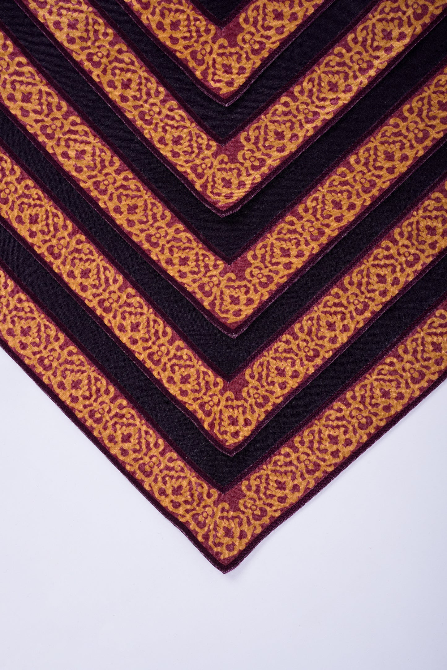 Table mats with intricate hand embroidered borders (set of 6)