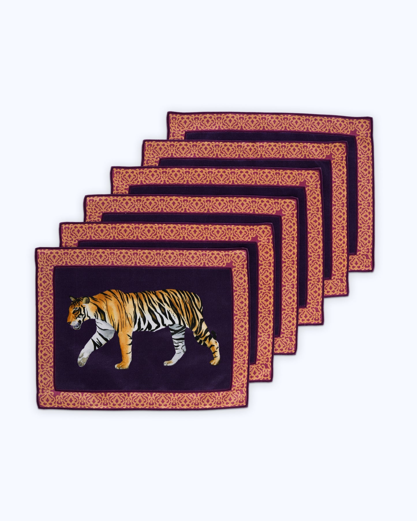 Table mats with intricate hand embroidered borders (set of 6)