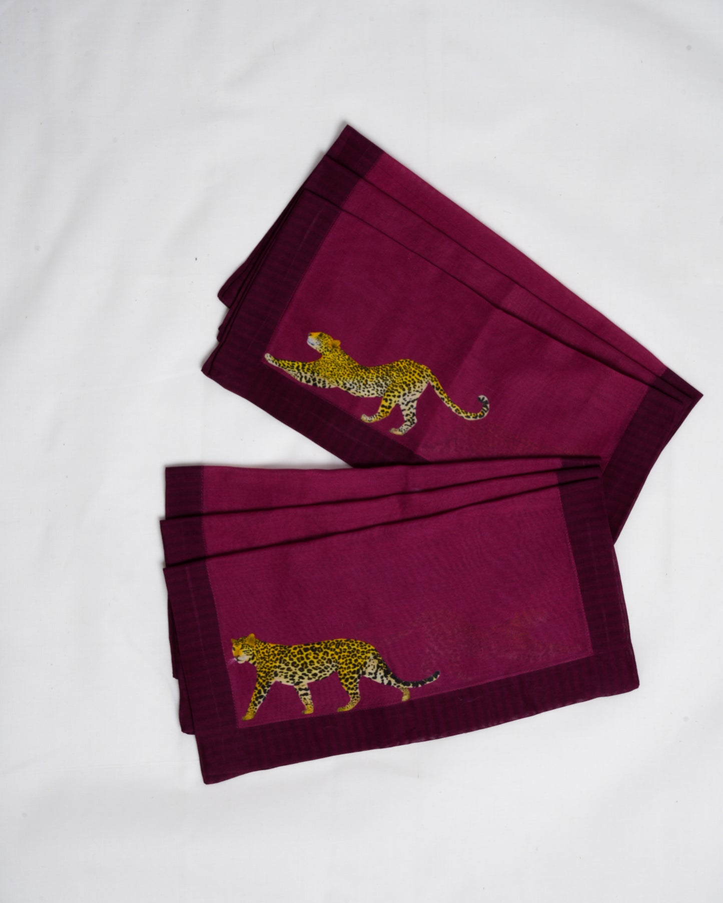 Striped Leopard cocktail napkins (set of 6)
