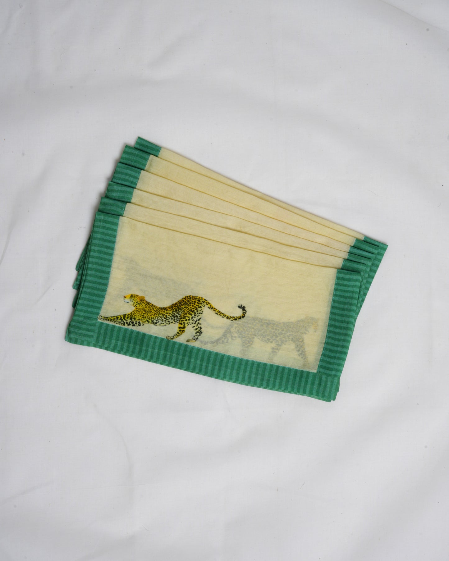 Striped Leopard cocktail napkins (set of 6)