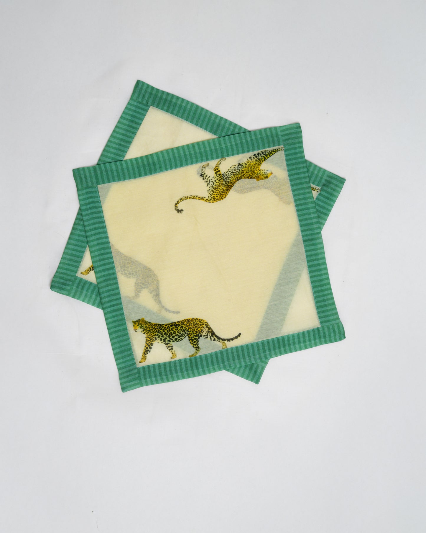 Striped Leopard cocktail napkins (set of 6)