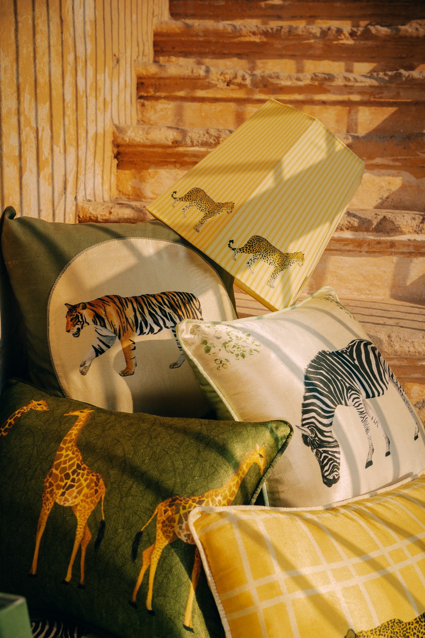 Striped Leopard hexagonal lamp shade