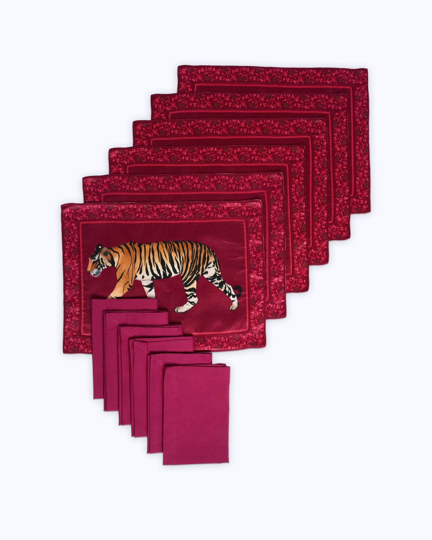 Table mats with intricate hand embroidered borders (set of 6)