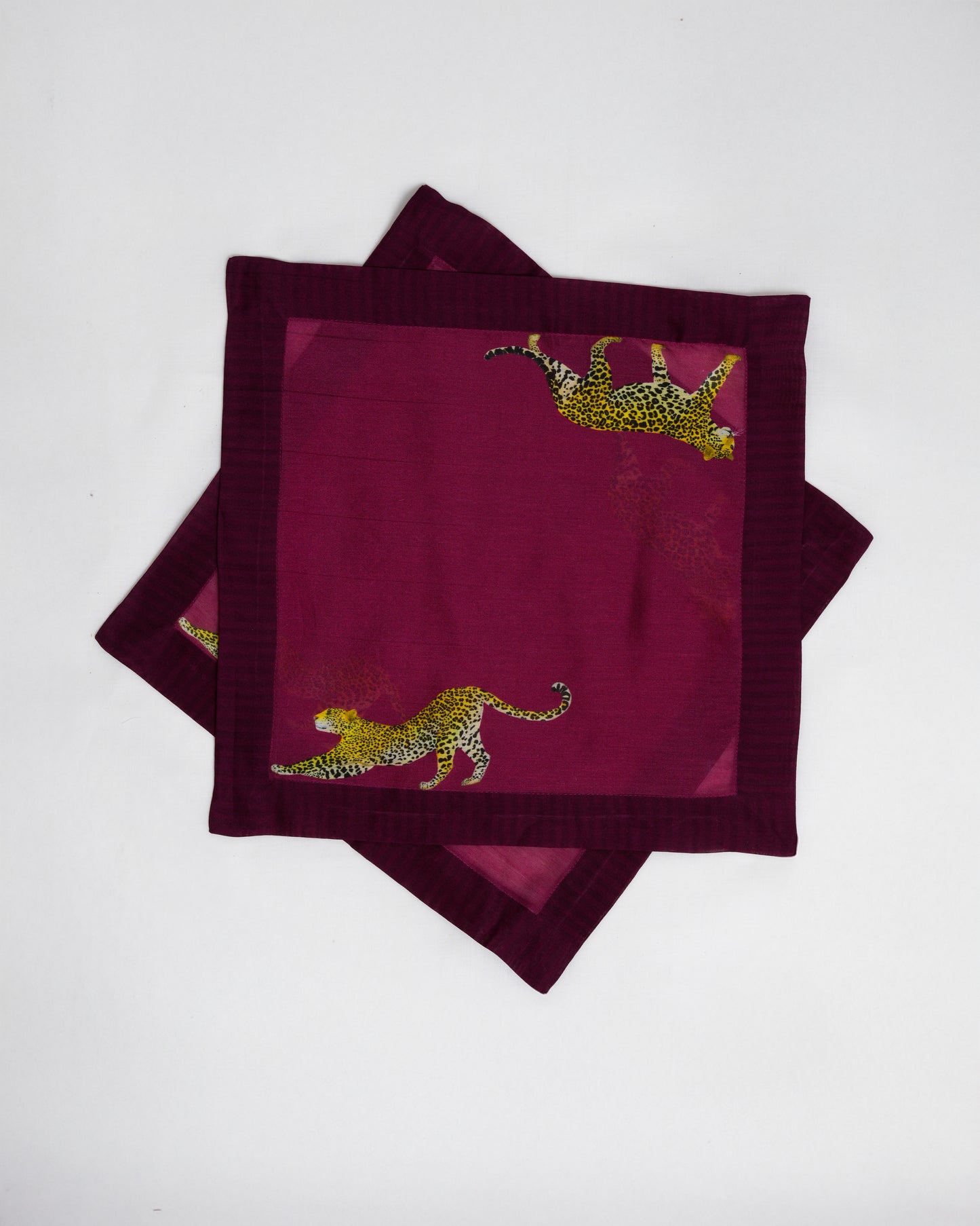 Striped Leopard cocktail napkins (set of 6)