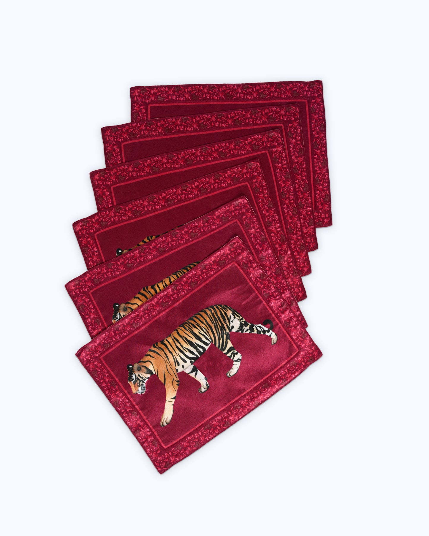 Table mats with intricate hand embroidered borders (set of 6)