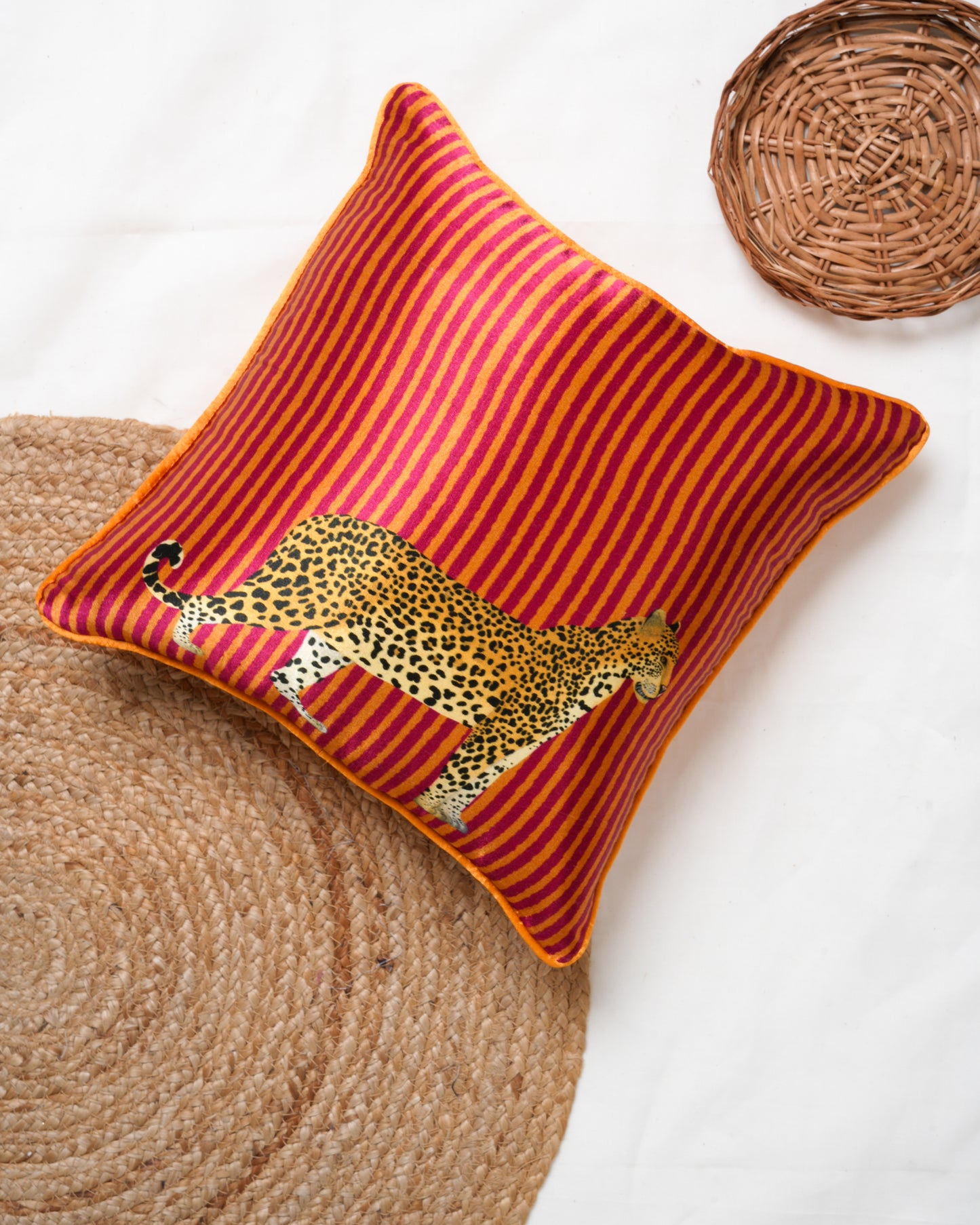 Striped Leopard cushion cover
