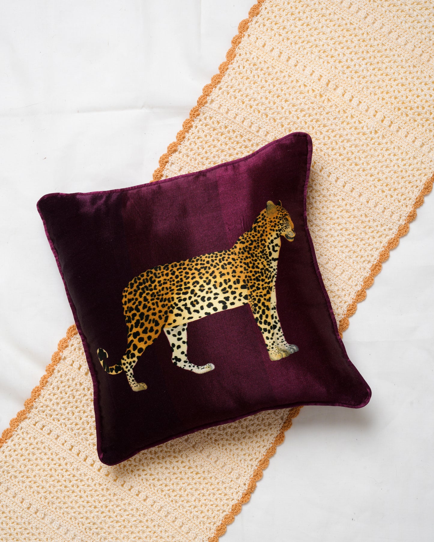 Solid striped Leopard cushion cover