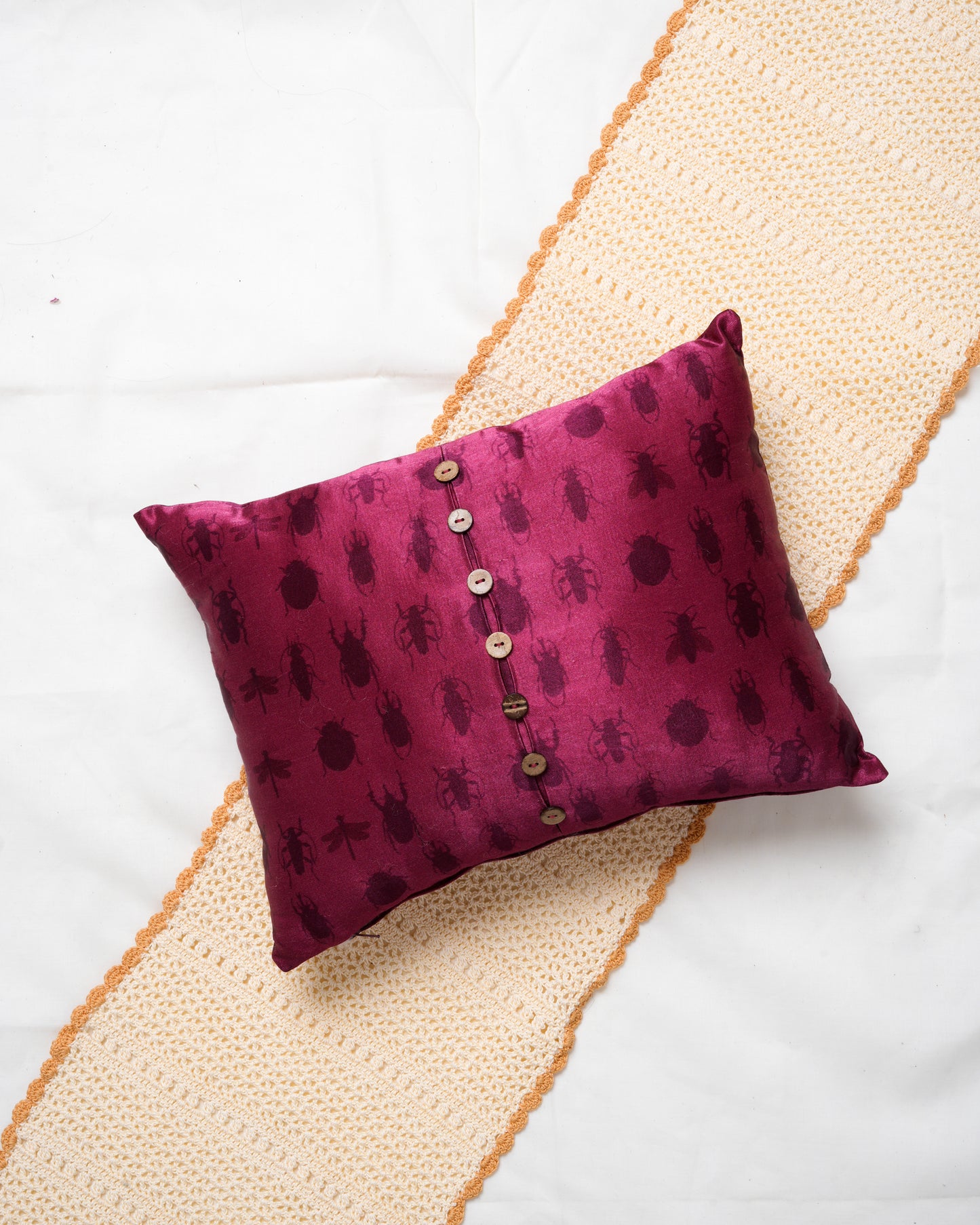 Insect silhouette cushion cover