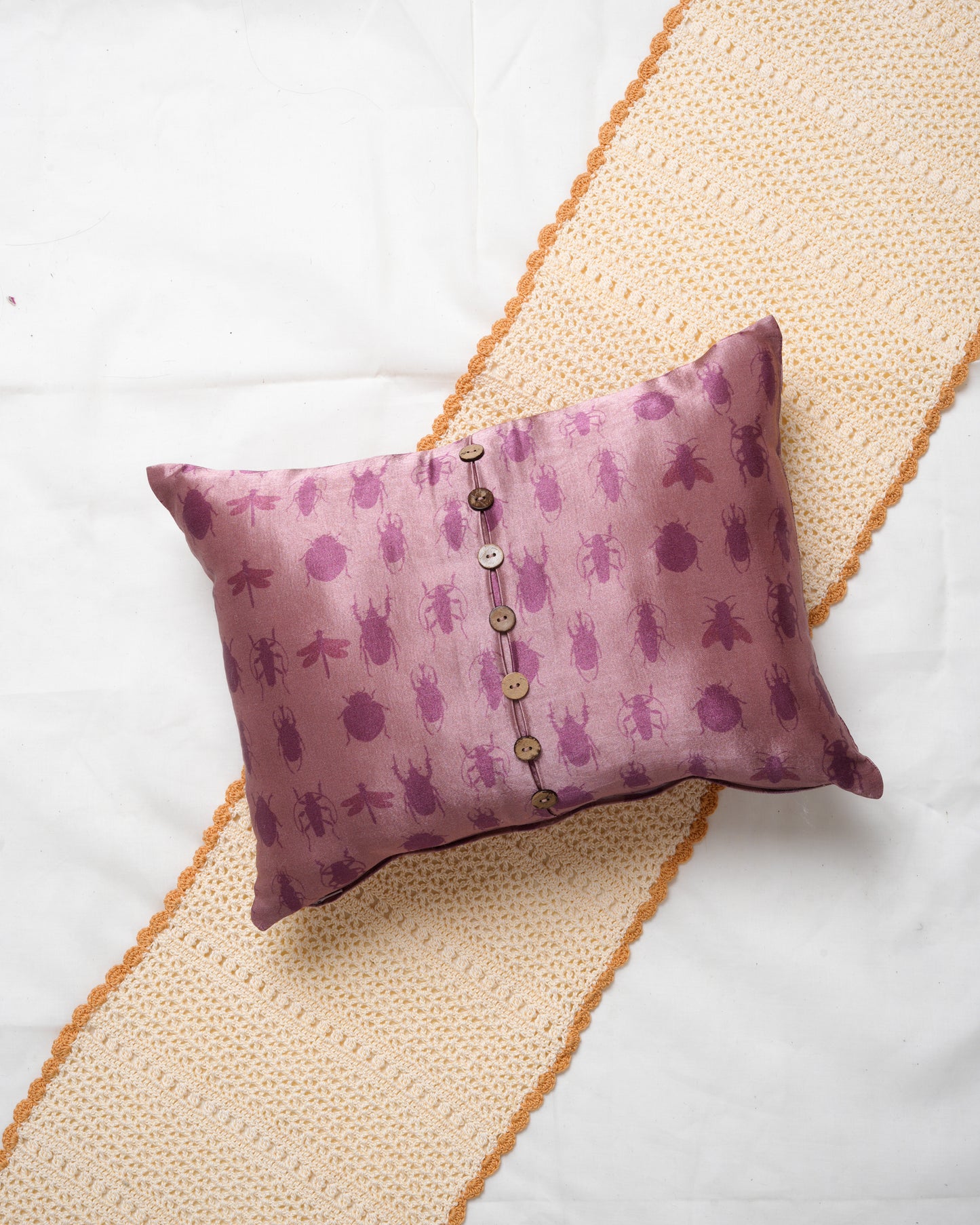 Insect silhouette cushion cover