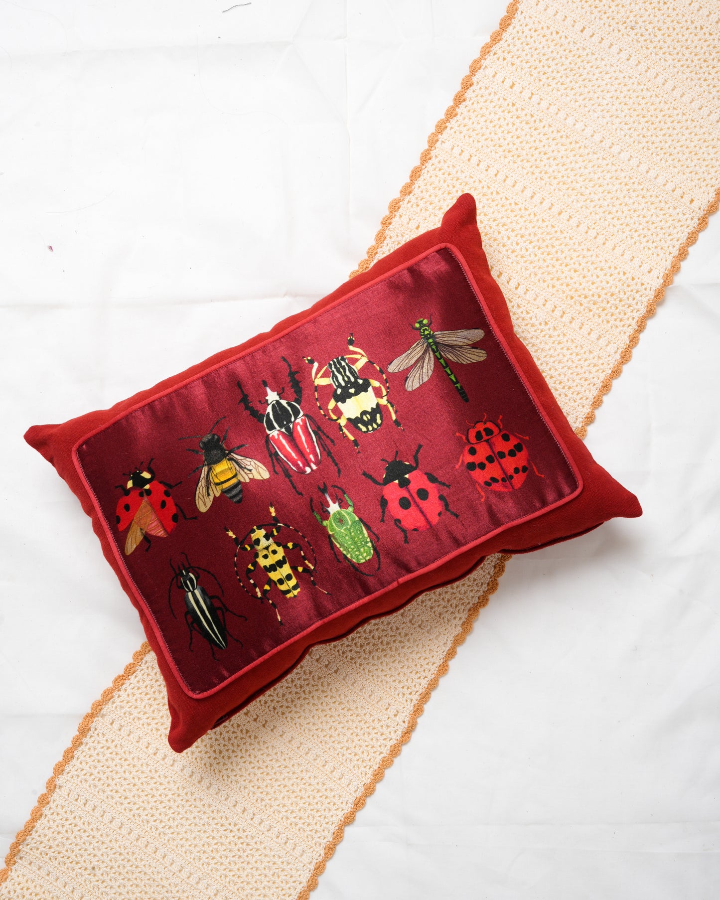 Mashru patch cushion cover