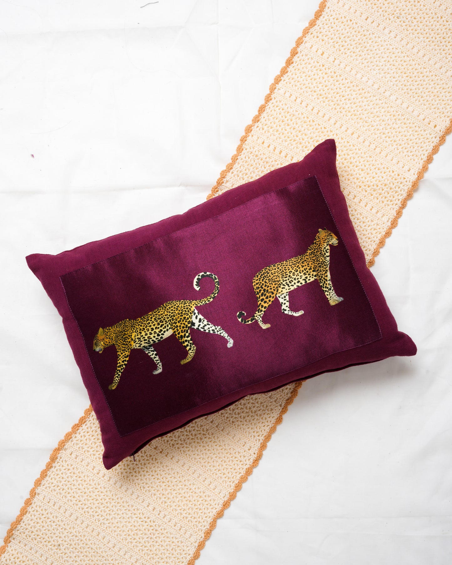 Mashru patch cushion cover