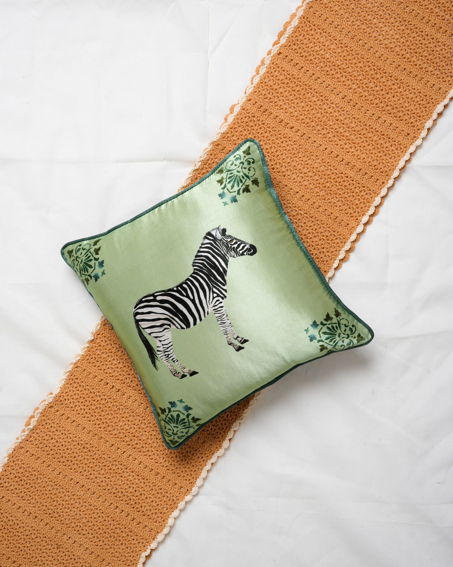 Wall mural inspired Zebra cushion cover