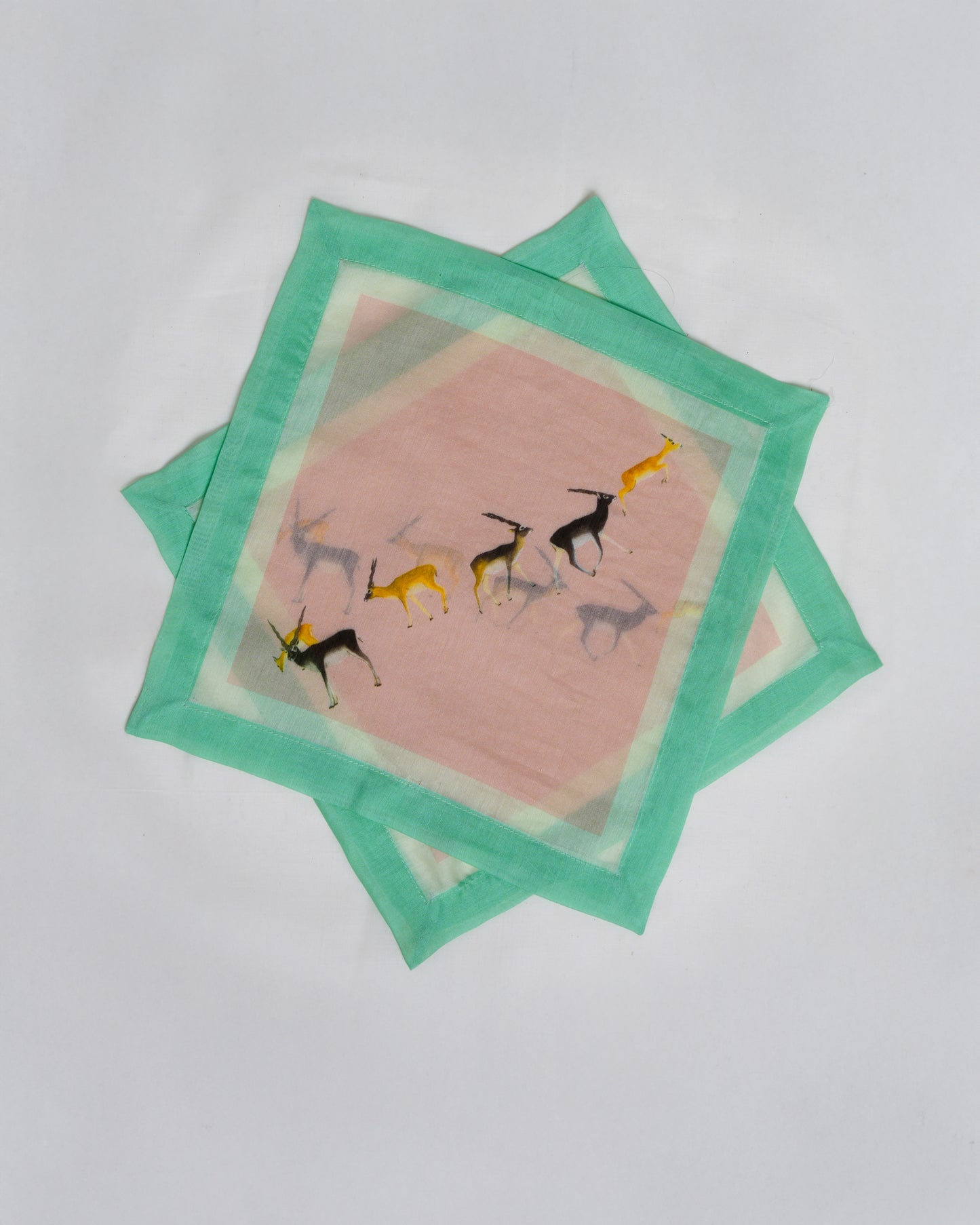 Pastel Blackbuck cocktail napkins (set of 6)