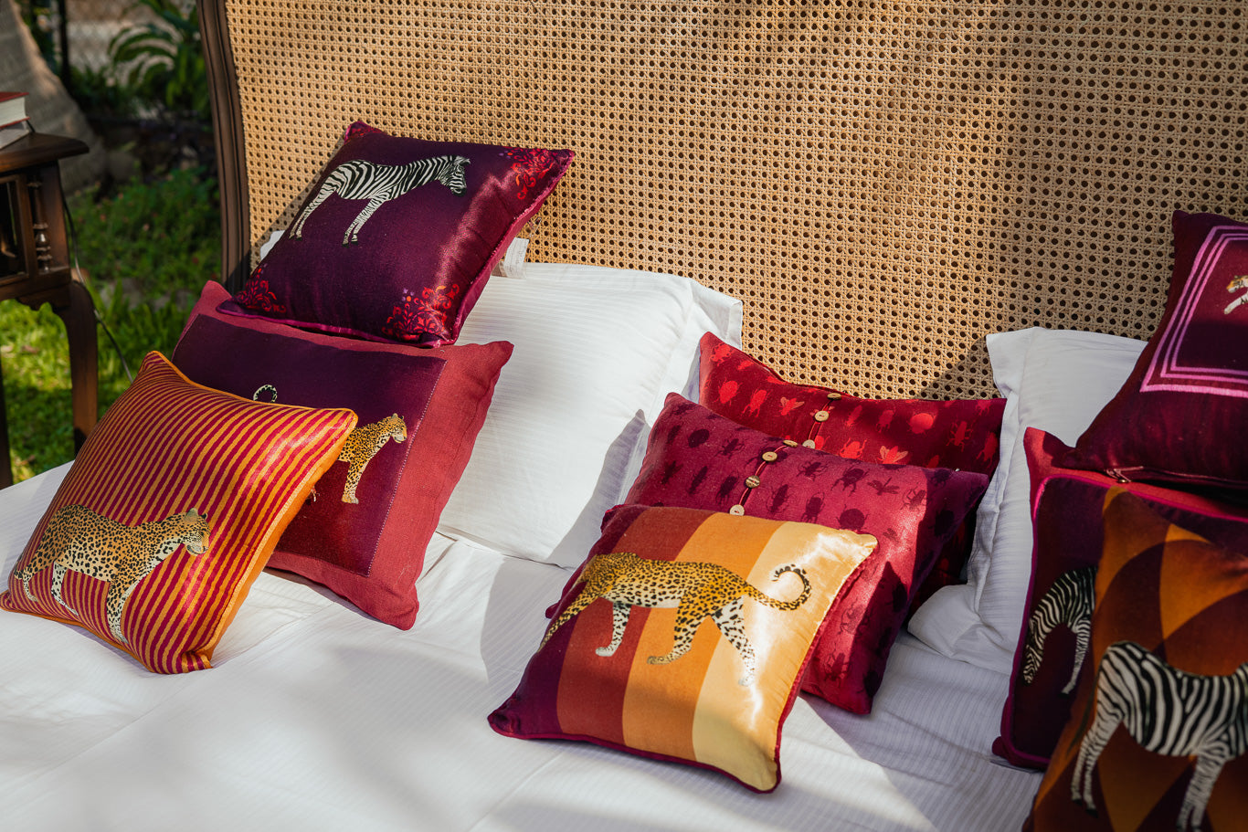 Mashru patch cushion cover
