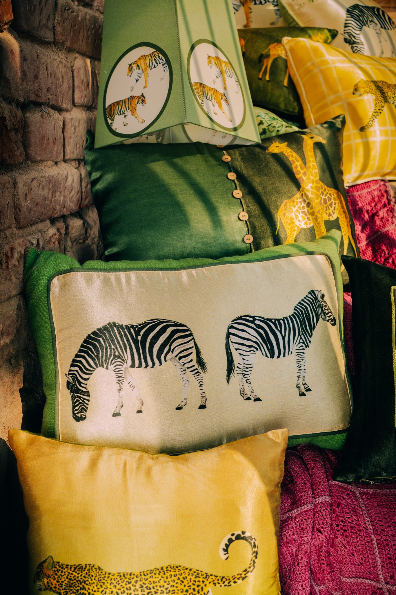 Mashru patch cushion cover