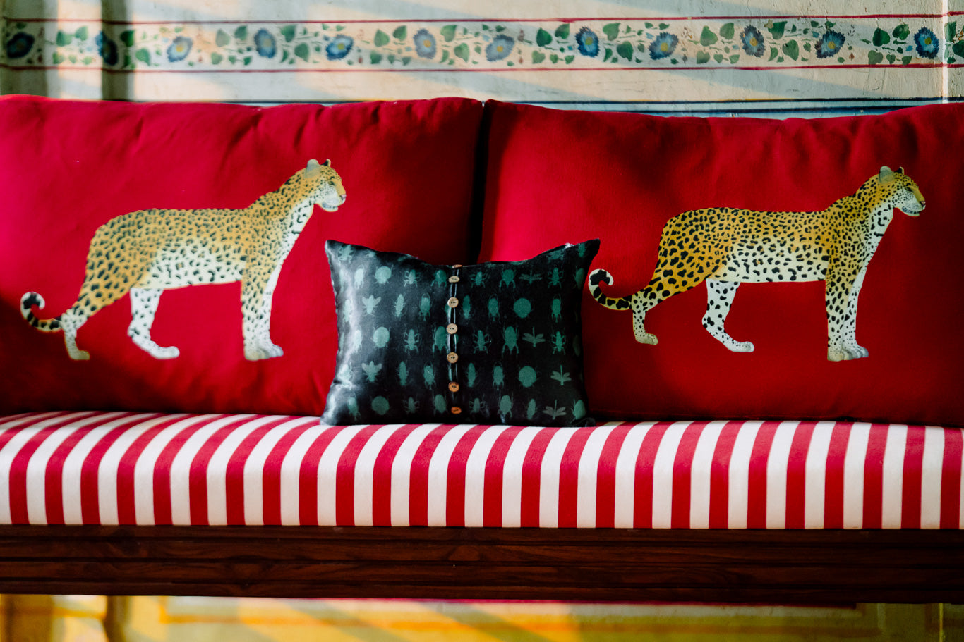 Insect silhouette cushion cover