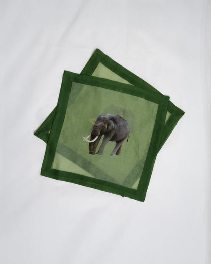 Elephant print cocktail napkins (set of 6)