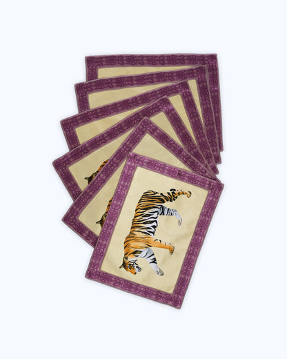 Table mats with intricate hand embroidered borders (set of 6)