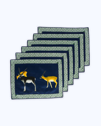 Table mats with intricate hand embroidered borders (set of 6)