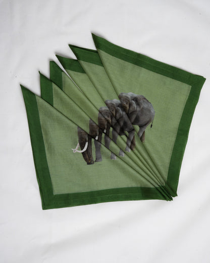 Elephant print cocktail napkins (set of 6)