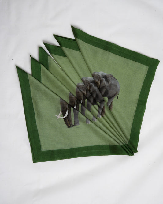 Elephant print cocktail napkins (set of 6)