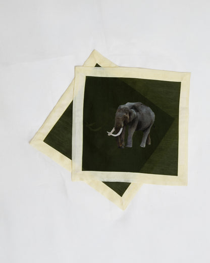 Elephant print cocktail napkins (set of 6)