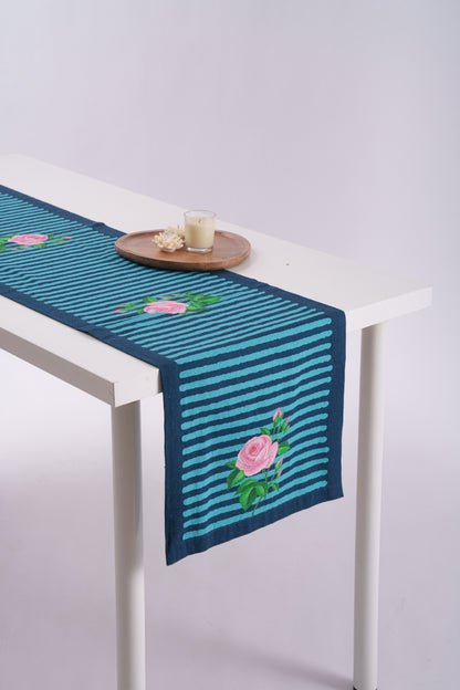 Floral Print on Stripes Runner
