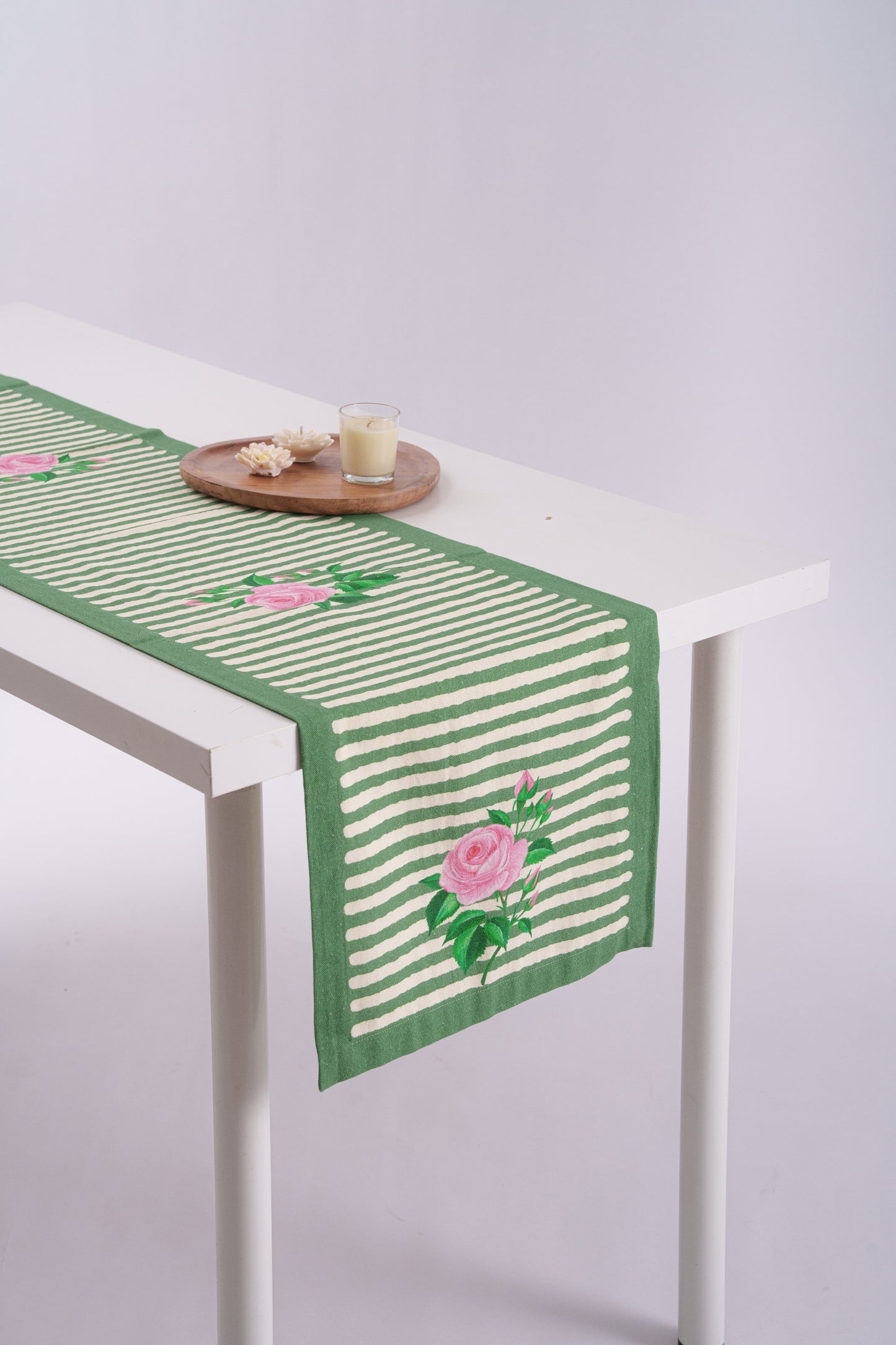 Floral Print on Stripes Runner