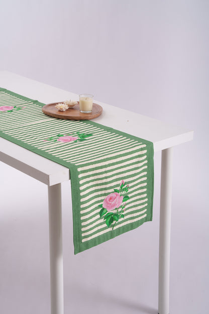 Floral Print on Stripes Runner