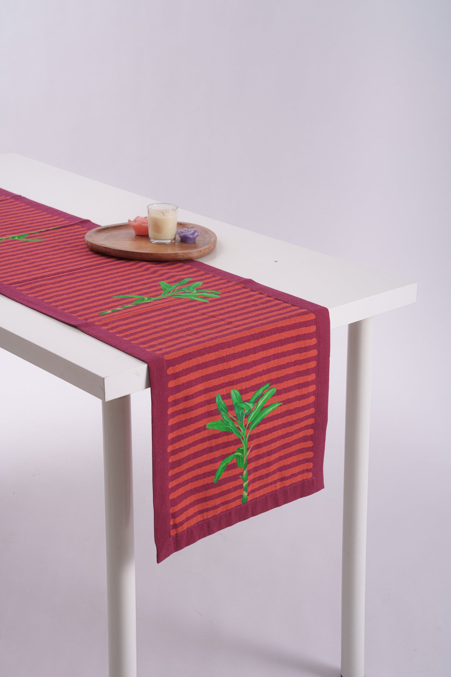 Floral Print on Stripes Runner