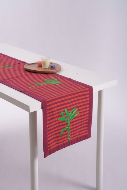 Floral Print on Stripes Runner
