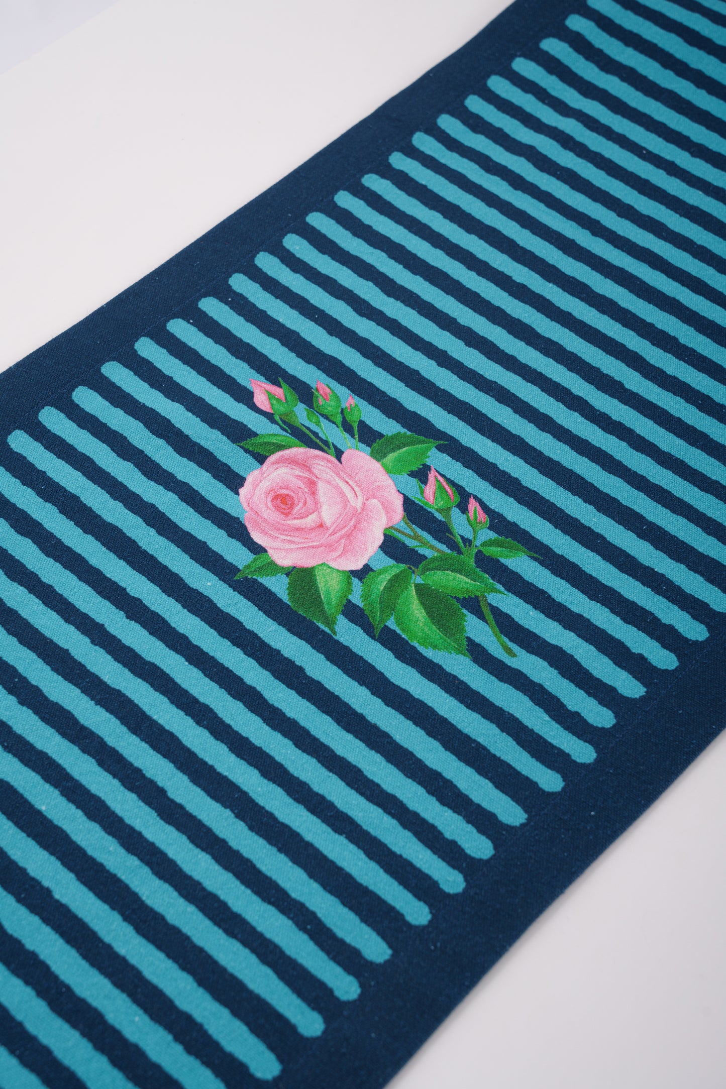 Floral Print on Stripes Runner