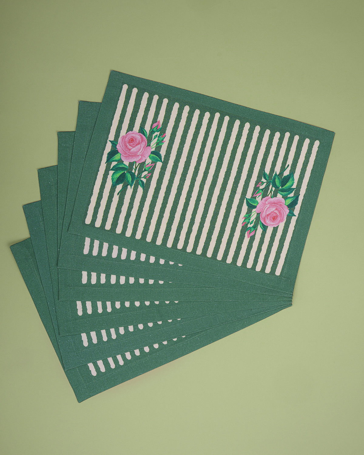 Floral Print on Stripes Table mat (set of 6)
