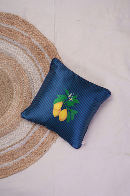 Blooms on Stripes cushion cover