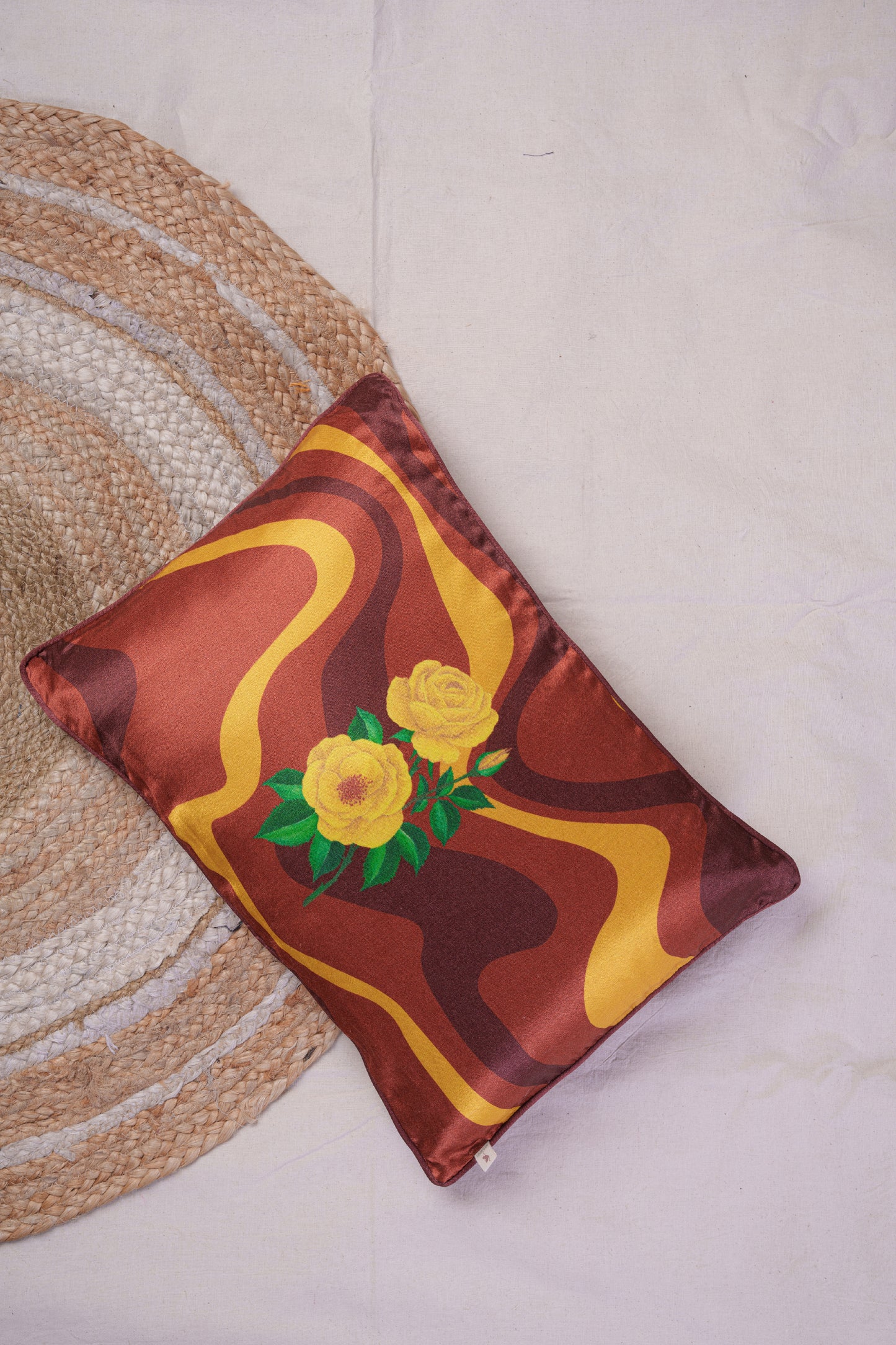 Printed motifs on Vertical Waves cushion covers