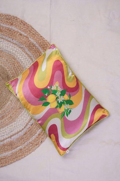 Printed motifs on Vertical Waves cushion covers