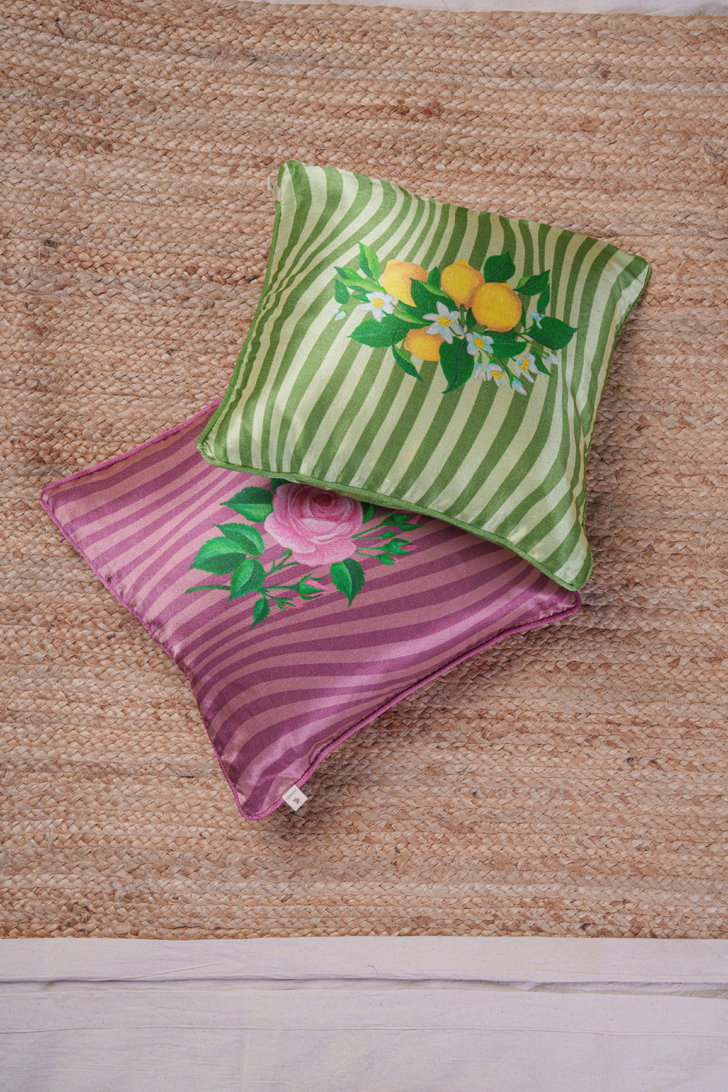Printed motifs on Vertical Waves cushion cover