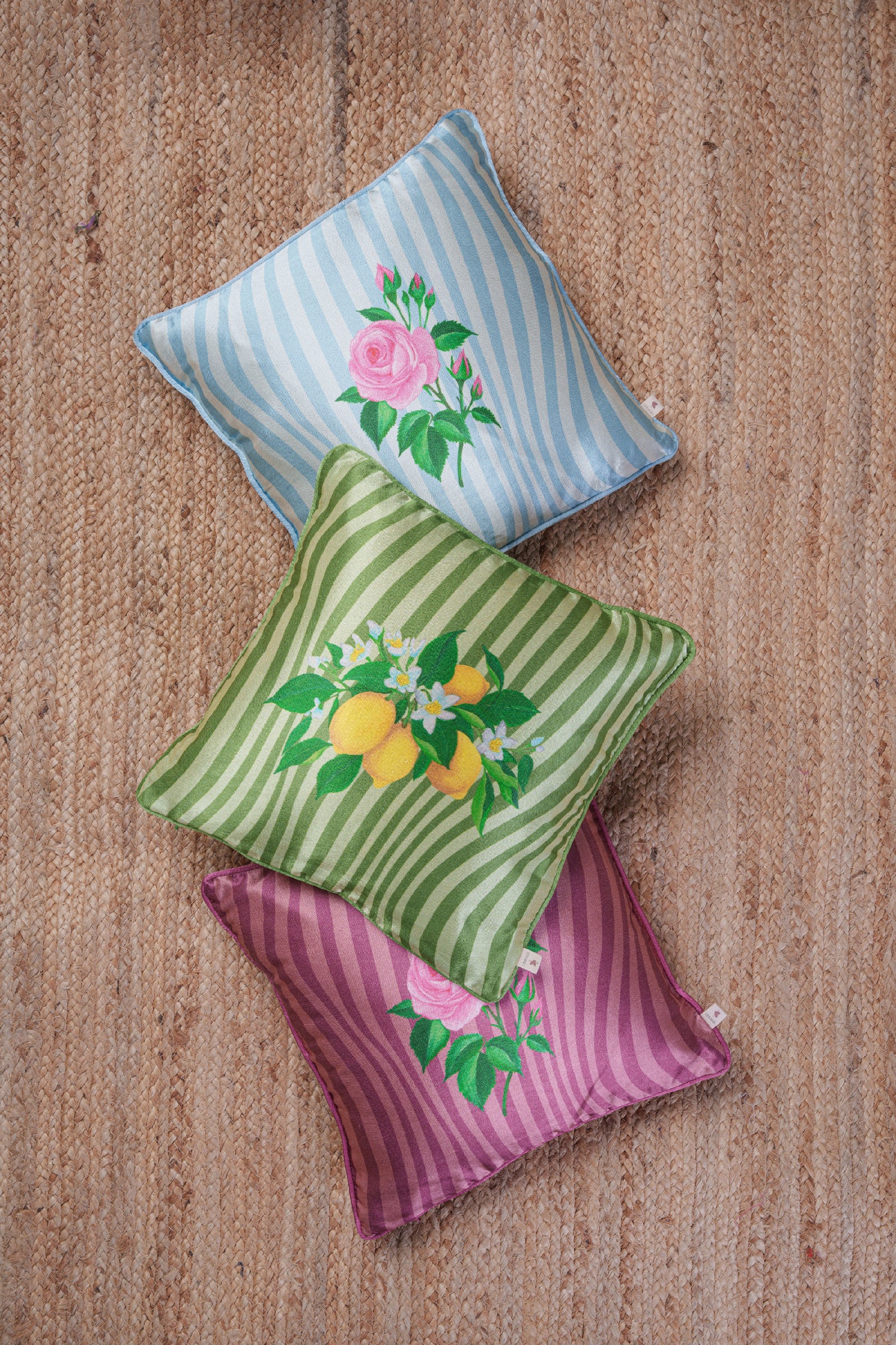 Printed motifs on Vertical Waves cushion cover
