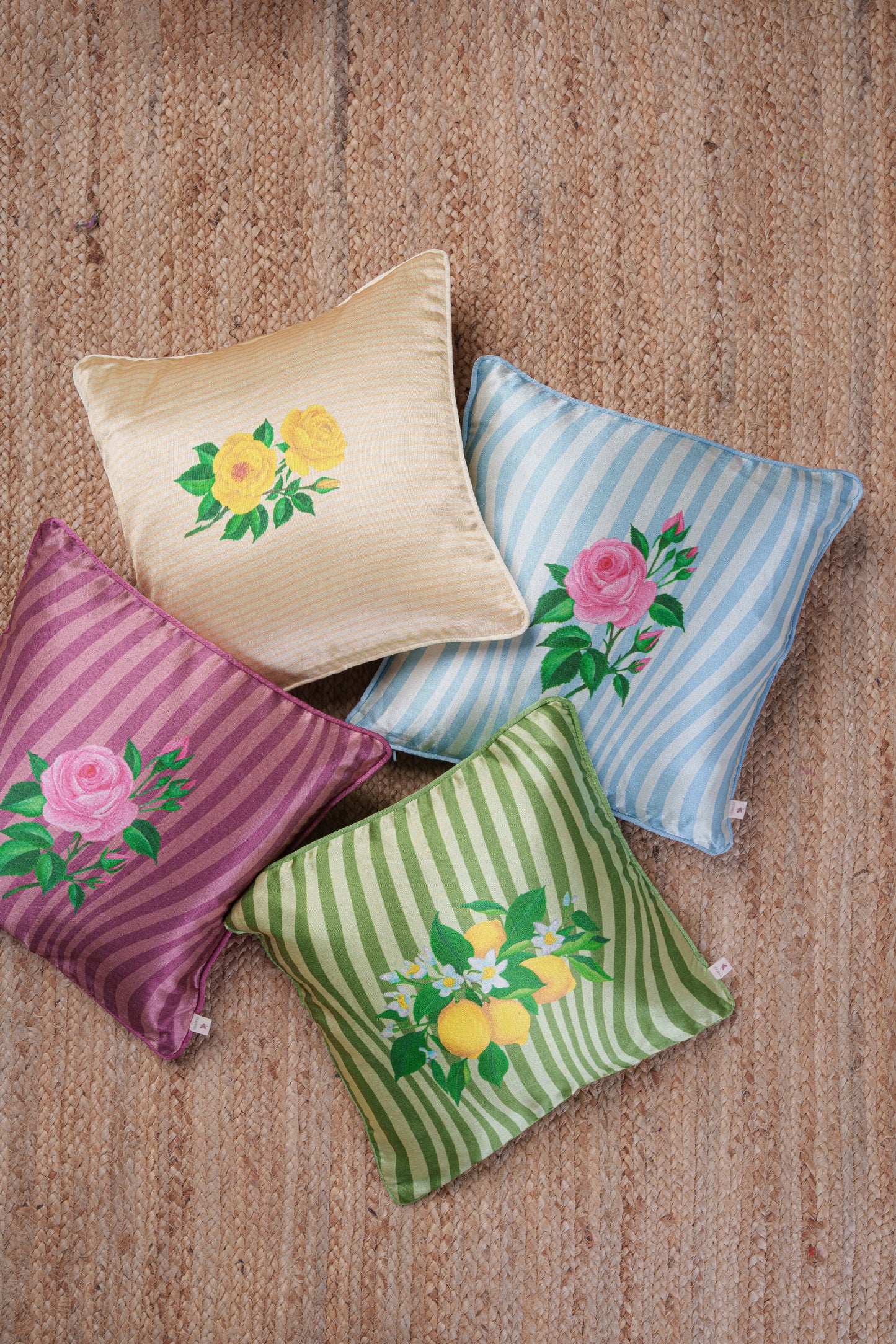 Printed motifs on Vertical Waves cushion cover