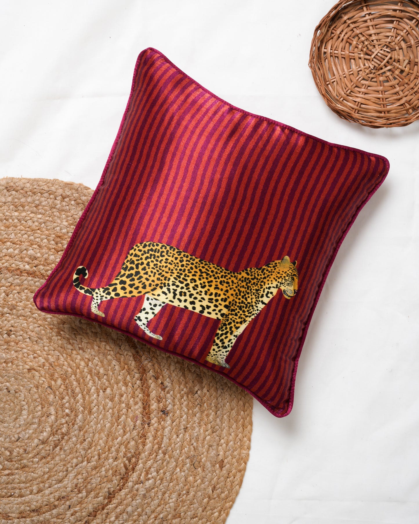 Striped Leopard cushion cover