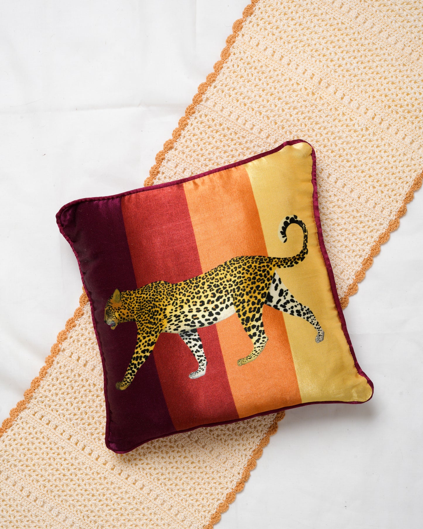 Solid striped Leopard cushion cover