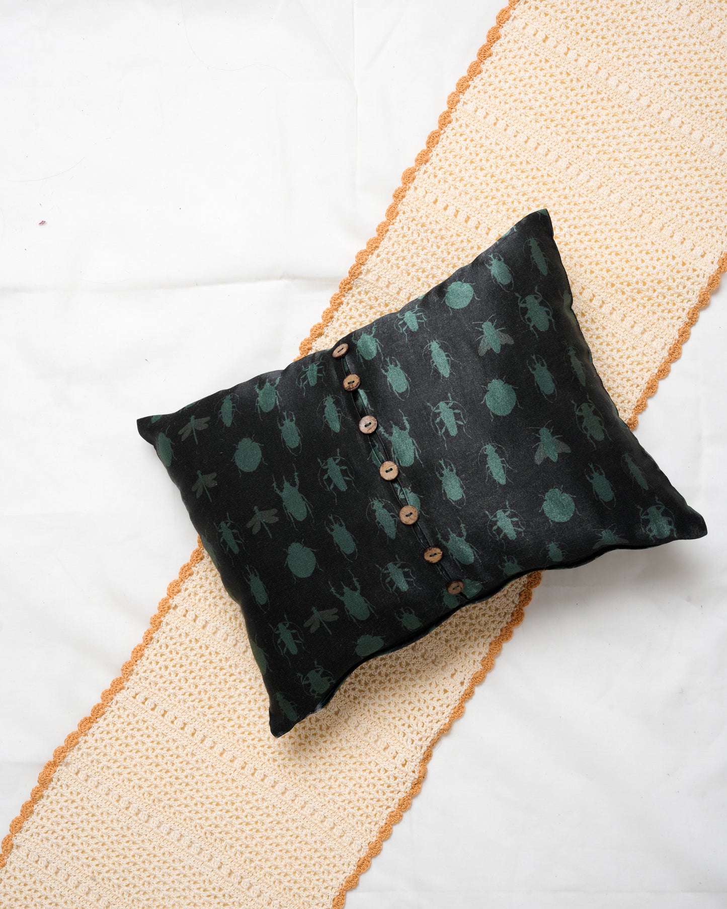 Insect silhouette cushion cover