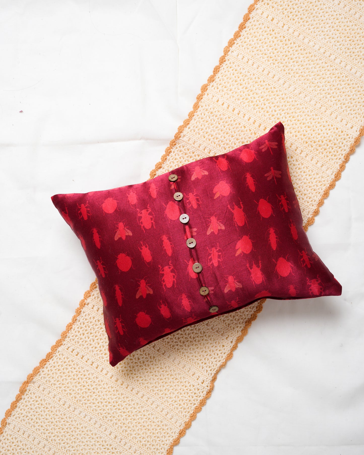 Insect silhouette cushion cover